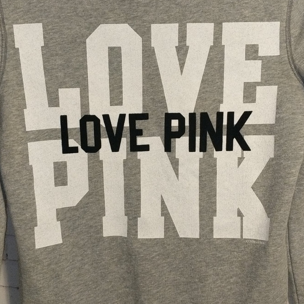Victoria Secret PINK Gray Hooded Jacket - Picture 4 of 5